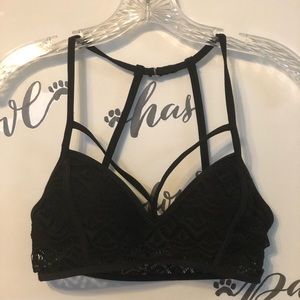 NWT Black Lace Swim wear top. M